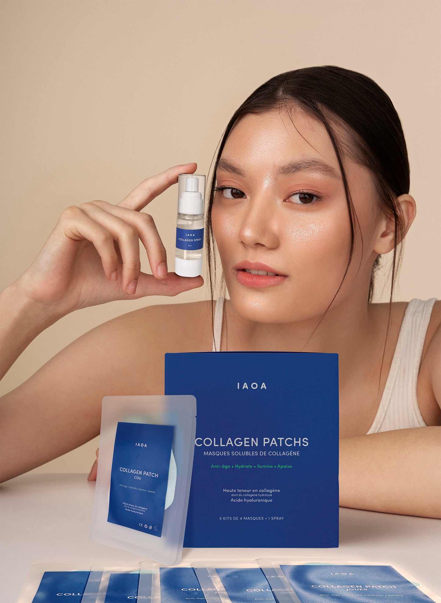 K-beauty Collagen patchs- 5 kits de 4 patchs + spray